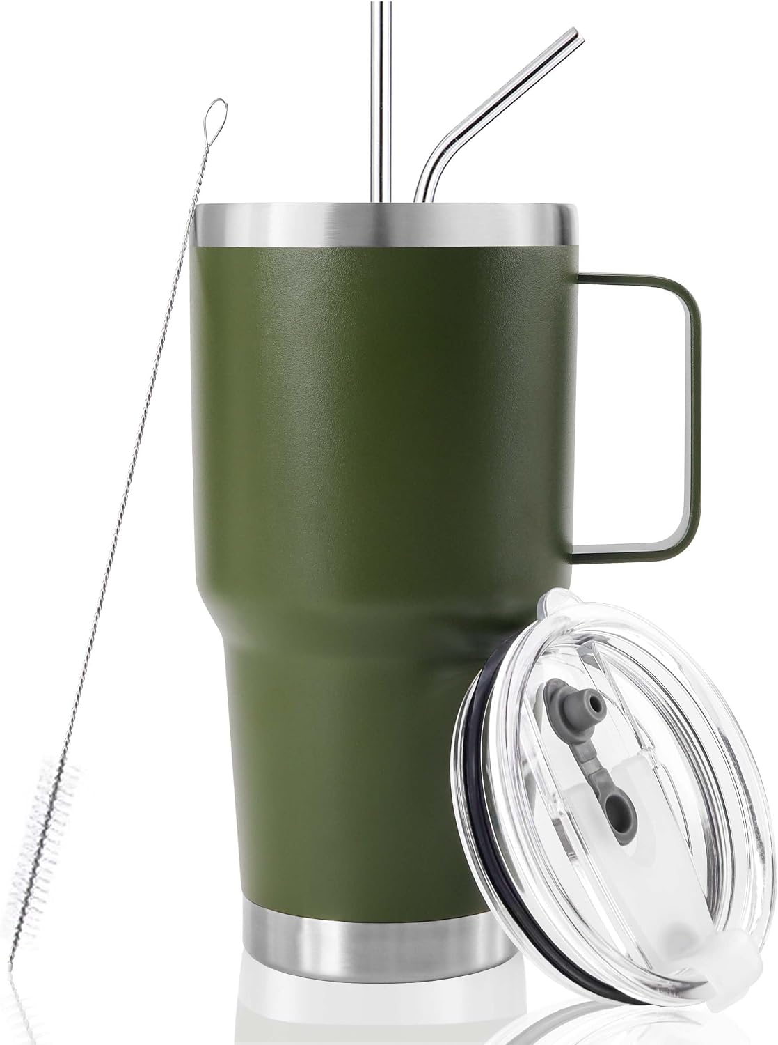 30 oz Tumbler with Handle Insulated Travel Coffee Mug Black
