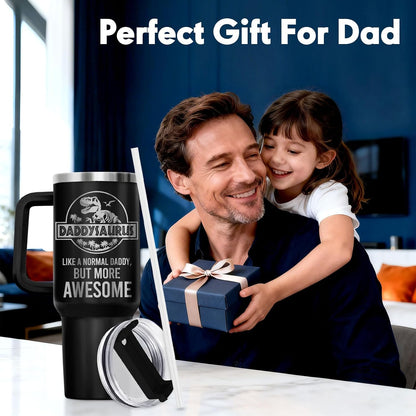 Dad Dadman Funny 40 oz Tumbler with Handle, Funny Dad Gift | Gift for Dad Tumbler 40oz, Cool Dadman Travel Mug, Funny Superhero Birthday from Daughter Son - Colors B