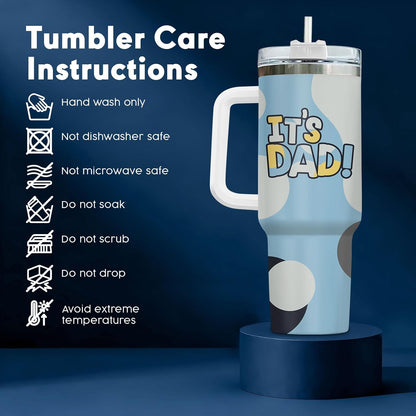Dad Dadman Funny 40 oz Tumbler with Handle, Funny Dad Gift | Gift for Dad Tumbler 40oz, Cool Dadman Travel Mug, Funny Superhero Birthday from Daughter Son - Colors B