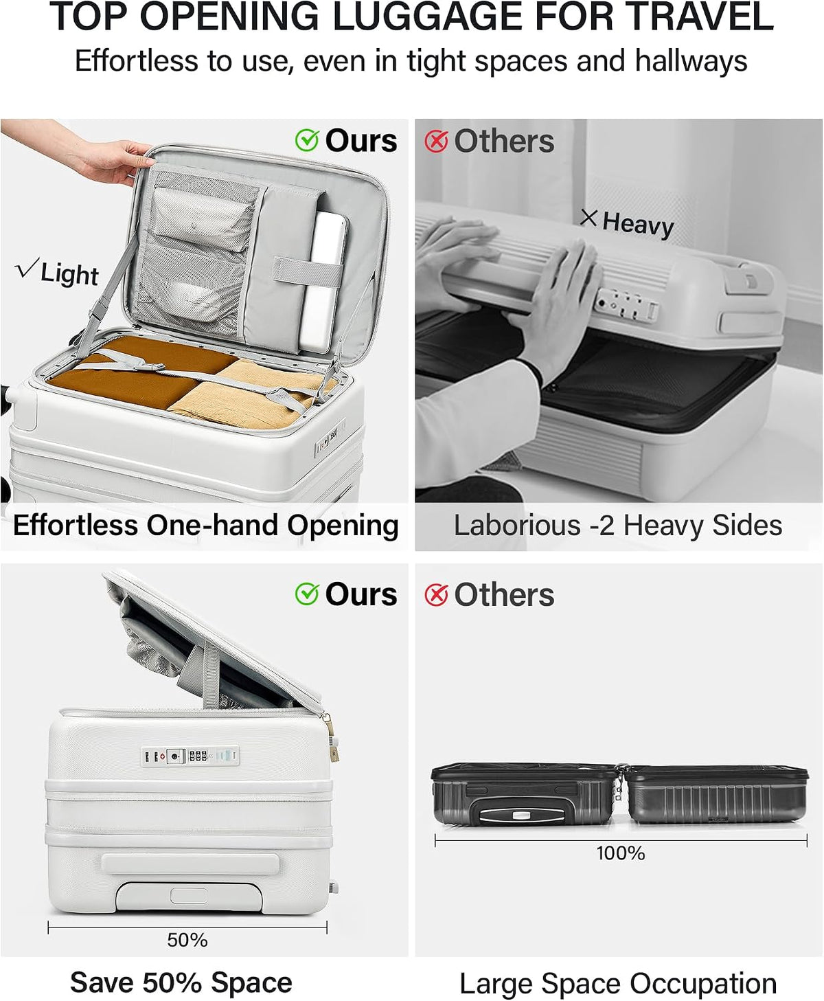 20 Inch Expandable Carry On Luggage 22x14x9 Airline Approved