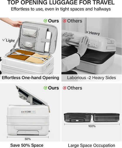 20 Inch Expandable Carry On Luggage 22x14x9 Airline Approved