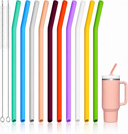 8 Pack Silicone Straws for Stanley 30 oz & 40 oz Tumblers, 12.4 in