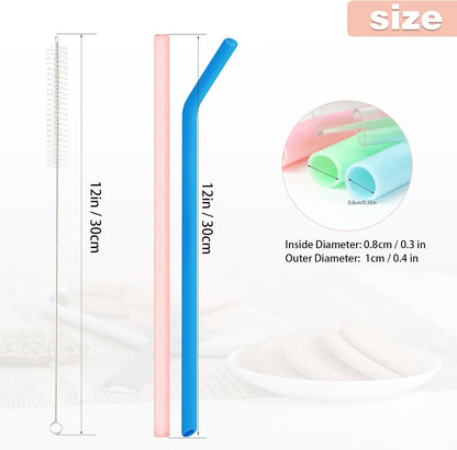 8 Pack Silicone Straws for Stanley 30 oz & 40 oz Tumblers, 12.4 in