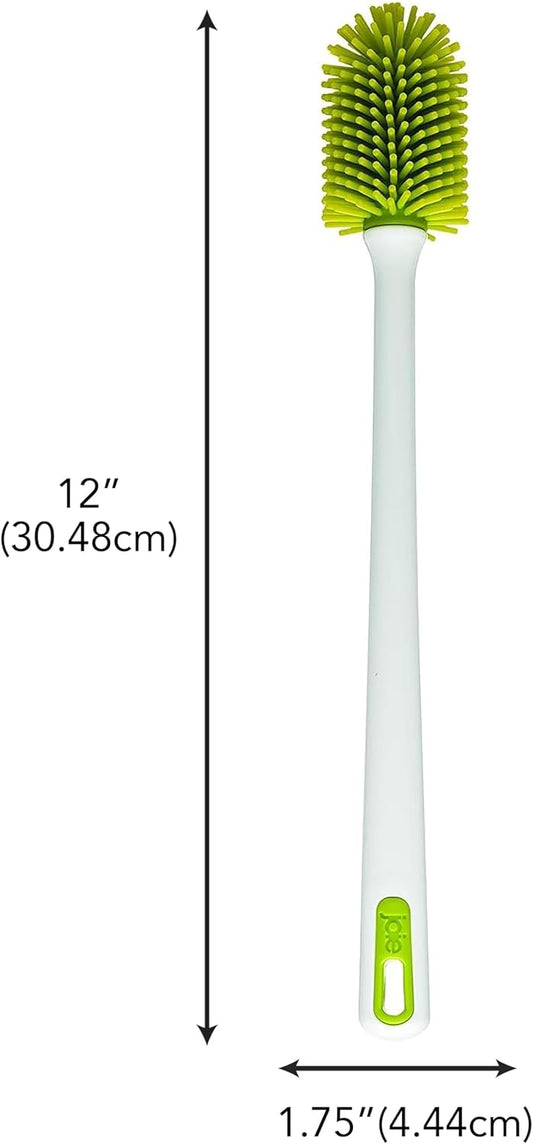 Joie Bottle Brush, Silicone Scrubber with Long Handle, Ideal for Cleaning Water Bottles, Baby Bottles and Glasses, Gentle Non-Scratch Bristles, Handy Kitchen Gadget, Colors May Vary