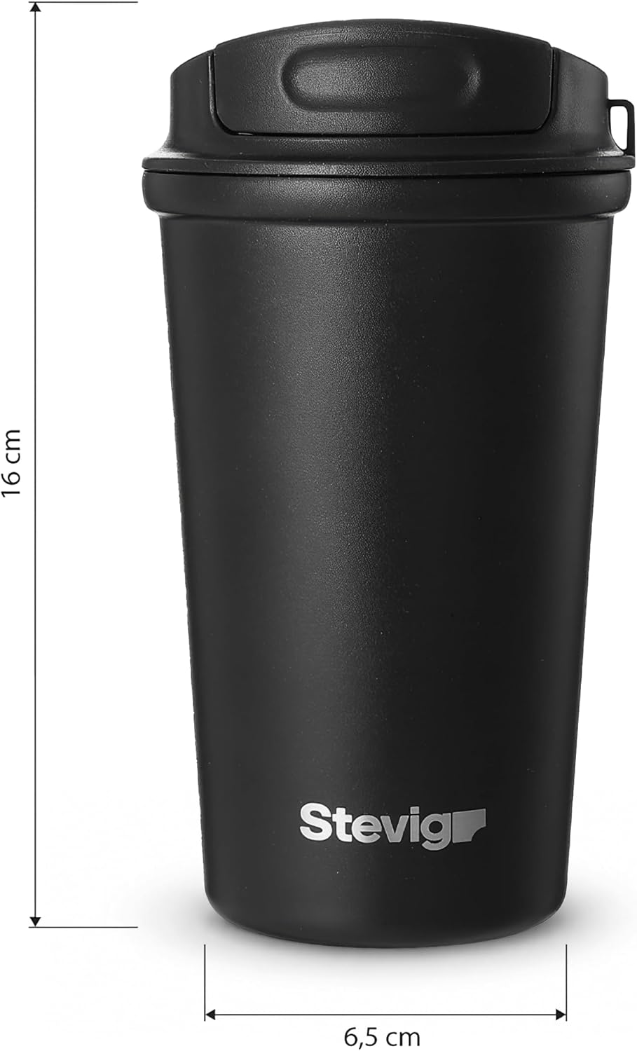 4 Work Flip Open Coffee Mug | 13 oz | Transparent Lid Design, Double Wall Vacuum Travel Mug, Cup Holder Friendly, Non-Slip Base, Compatible with Lanyard Loop – Grey ST-251