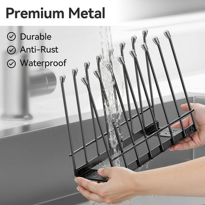 Plastic Bag Drying Rack, Metal Reusable Silicone Ziplock Bag & Bottle Drying Stand, Lerine Drying Rack Kitchen Organizer, Silver