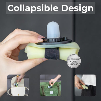 Handheld Running Water Bottle, Collapsible Silicone Foldable 350mL