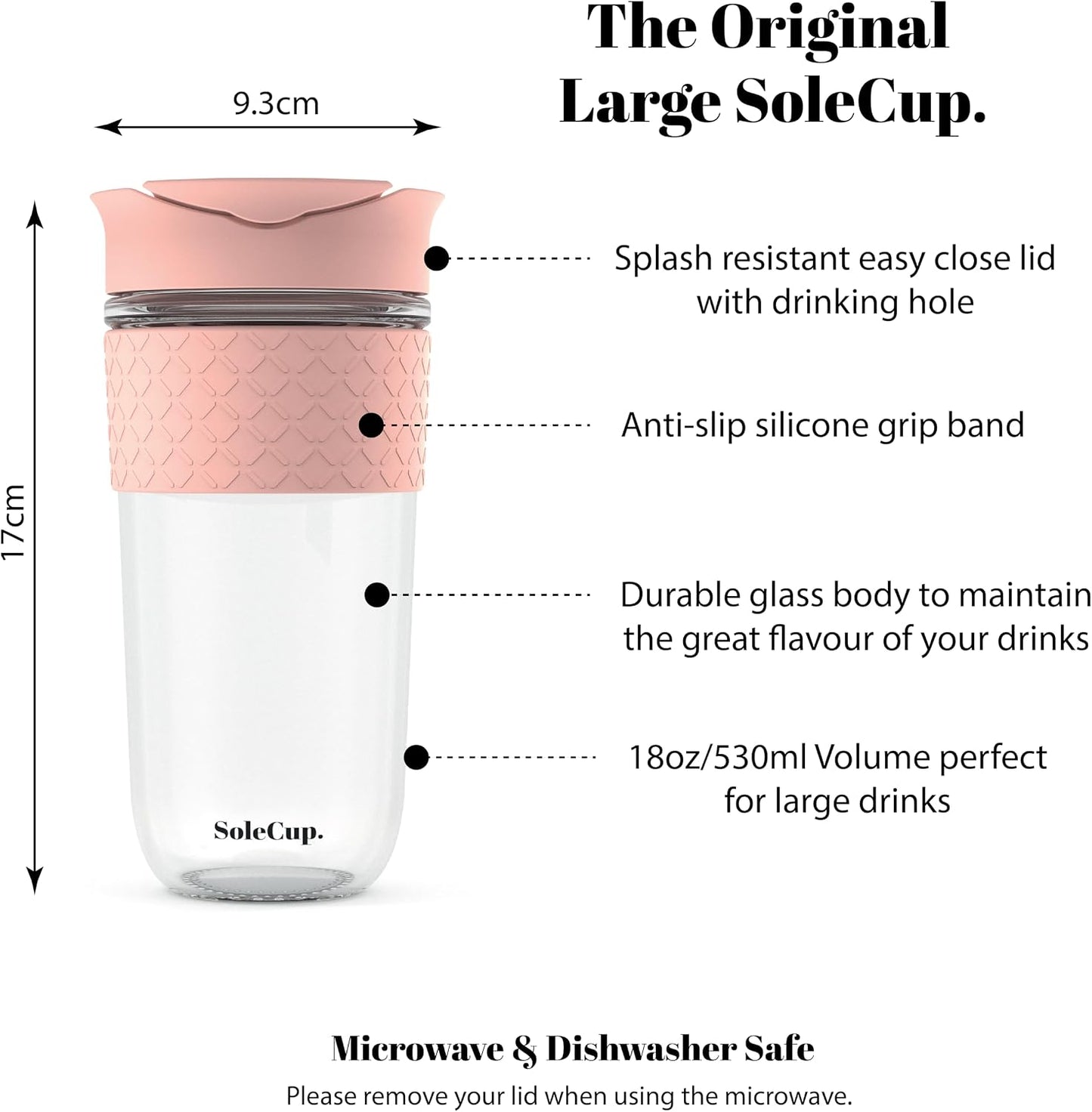 Reusable Strengthened Glass Travel Cup - Spill Proof Coffee Mug - 12oz/340ml BPA-Free Hot Drink Travel Mug with Lid & Silicone Band (Gray and Blue, 12oz)