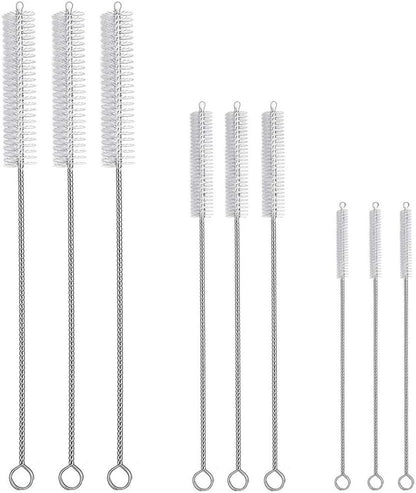 9-Piece Straw Cleaner Brush Kit - for Stanley Mug 40, 30, 20 oz, (3-Size) Extra Long Pipe Cleaners, Straw Cleaning Brush for Tumbler, Sippy Cup, Bottle and Tube