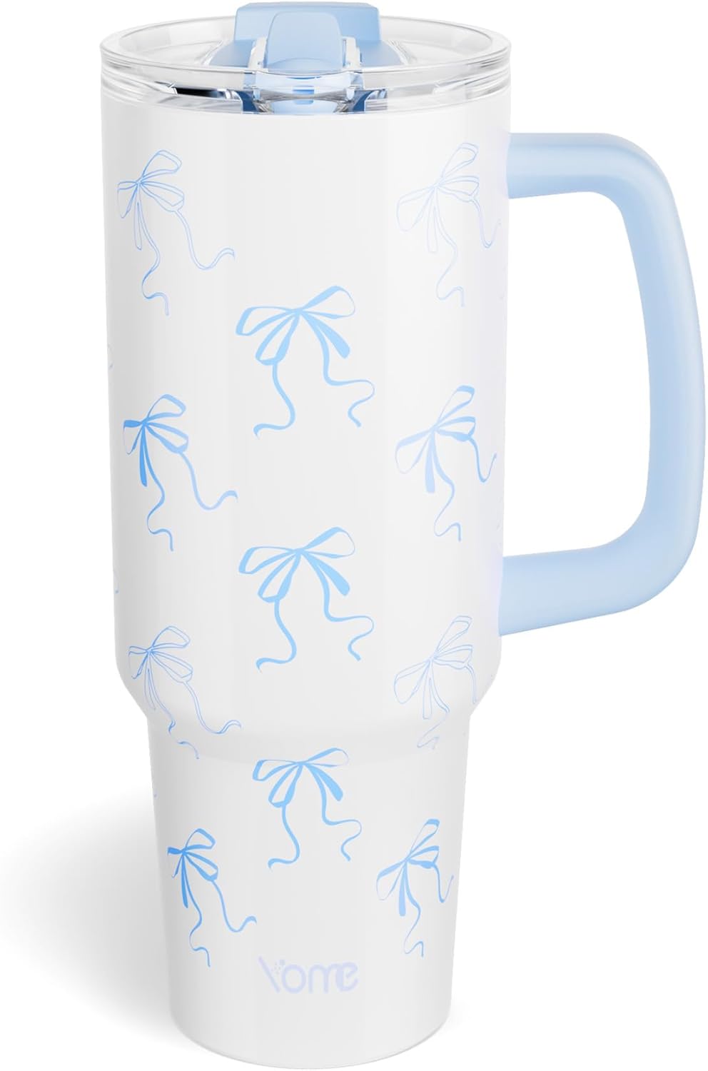 YOME 40oz Bow Cherry Tumbler Handle and Flip Straw | Stainless Steel Insulated Cute Water Bottle | Keeps Drinks Cold | Dishwasher Safe | Cupholder Friendly | Gift Gym Travel Yoga - Colors A
