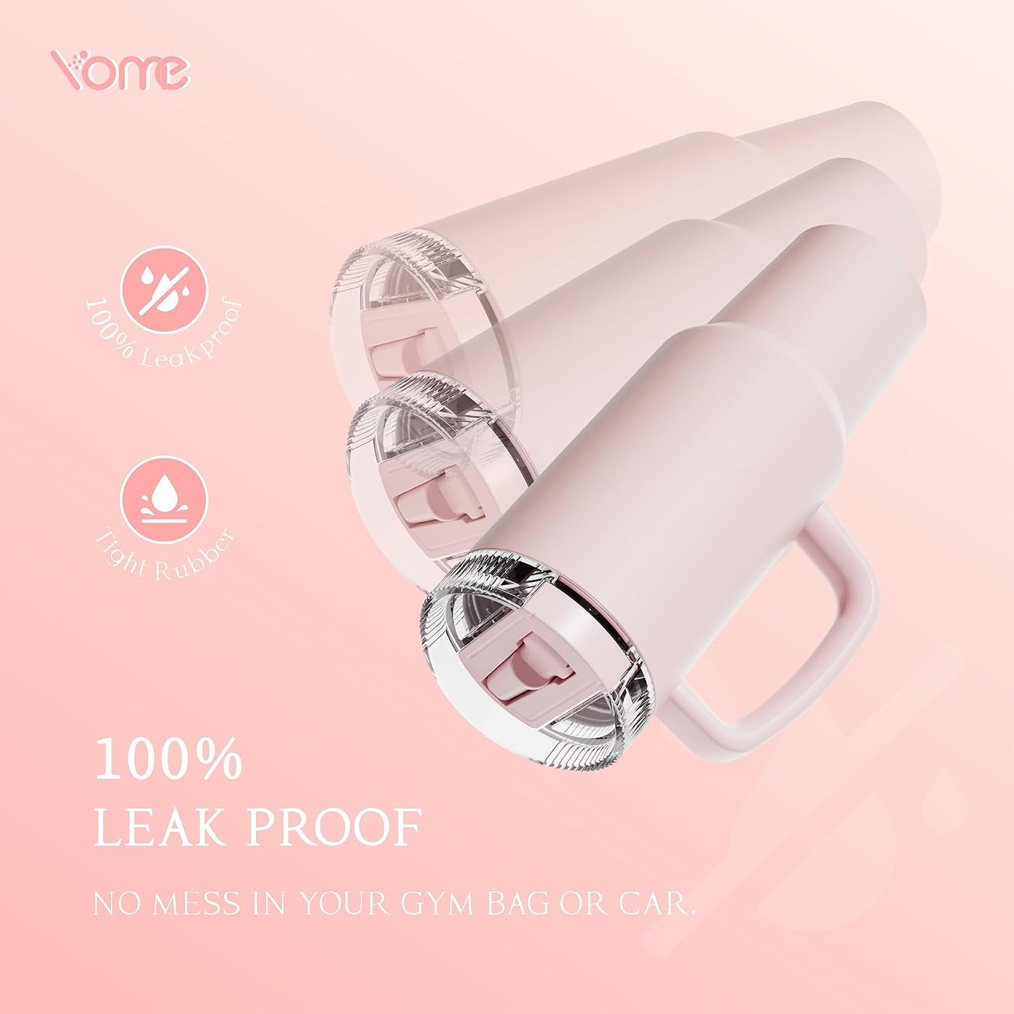 YOME 40oz Bow Cherry Tumbler Handle and Flip Straw | Stainless Steel Insulated Cute Water Bottle | Keeps Drinks Cold | Dishwasher Safe | Cupholder Friendly | Gift Gym Travel Yoga - Colors A