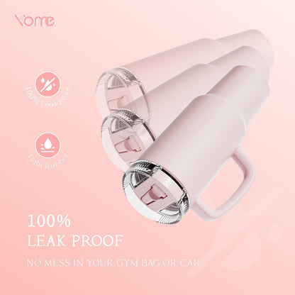 YOME 40oz Bow Cherry Tumbler Handle and Flip Straw | Stainless Steel Insulated Cute Water Bottle | Keeps Drinks Cold | Dishwasher Safe | Cupholder Friendly | Gift Gym Travel Yoga - Colors A