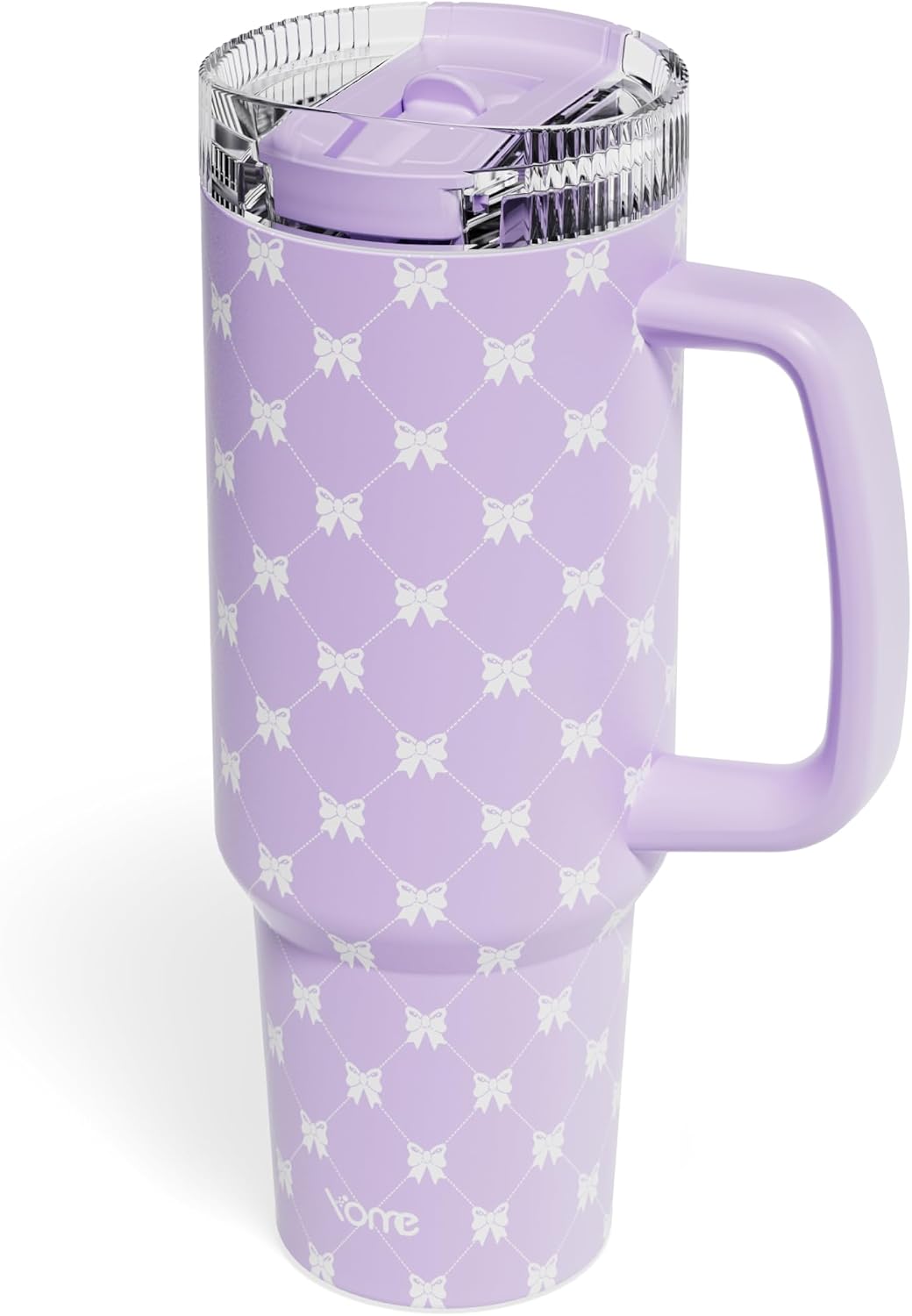 YOME 40oz Bow Cherry Tumbler Handle and Flip Straw | Stainless Steel Insulated Cute Water Bottle | Keeps Drinks Cold | Dishwasher Safe | Cupholder Friendly | Gift Gym Travel Yoga - Colors A