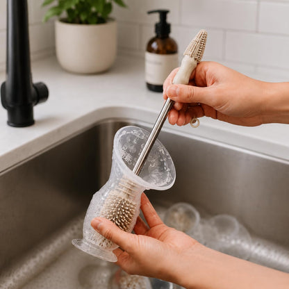 Food-Grade Silicone Double-Ended Cleaning Brush (Brush-Blush)