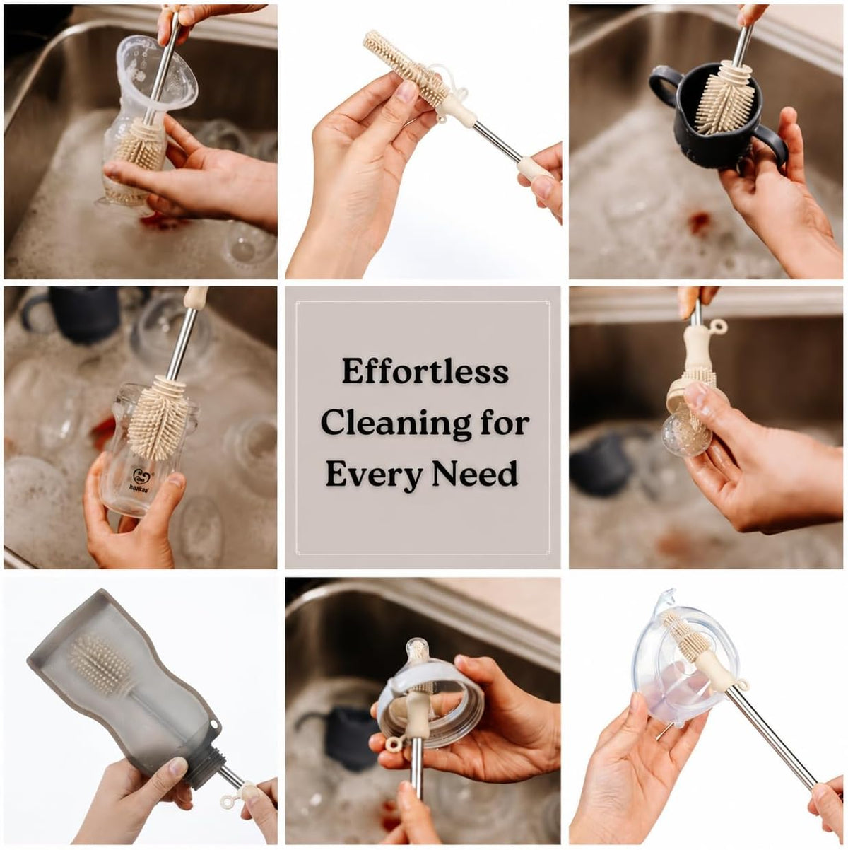Food-Grade Silicone Double-Ended Cleaning Brush (Brush-Blush)