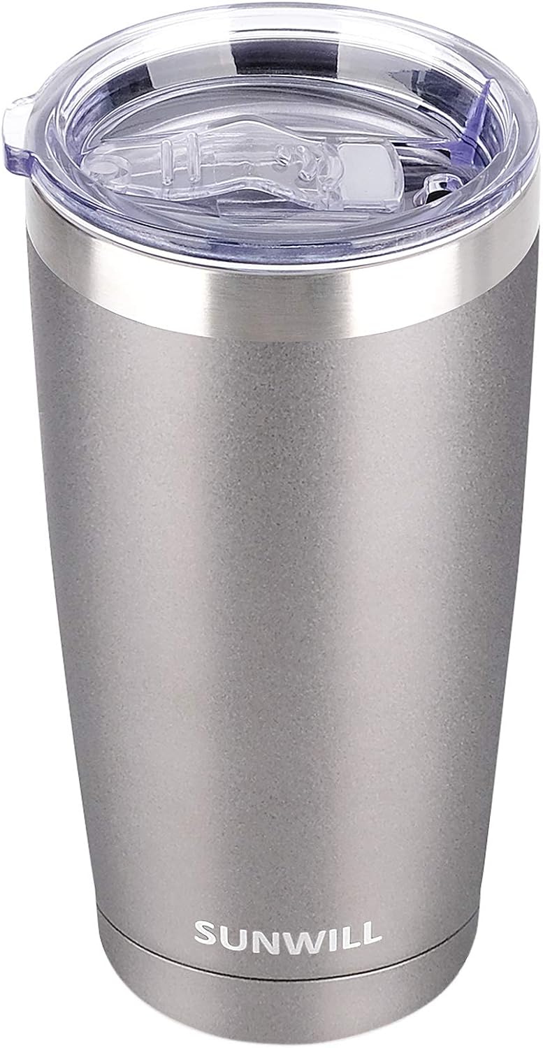 Travel Coffee Tumbler 20 oz, Insulated Mug with Lid, Stainless Steel Cup for Outdoor, Powder Coated Navy