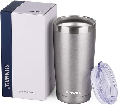 Travel Coffee Tumbler 20 oz, Insulated Mug with Lid, Stainless Steel Cup for Outdoor, Powder Coated Navy