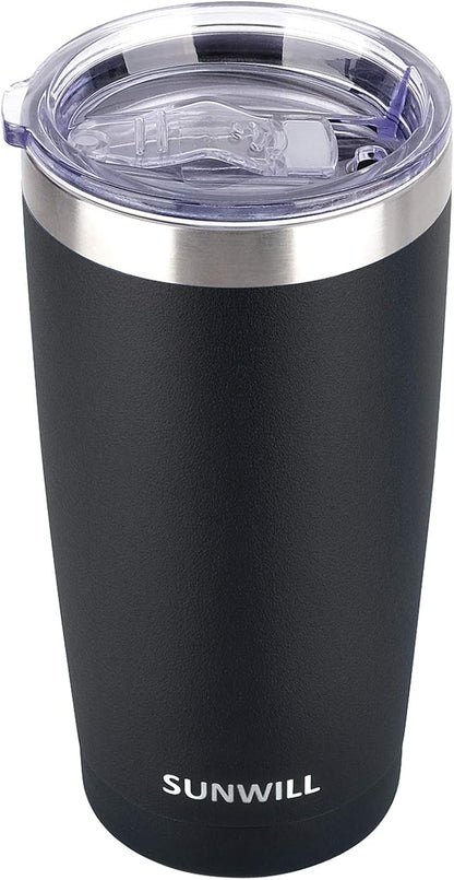 Travel Coffee Tumbler 20 oz, Insulated Mug with Lid, Stainless Steel Cup for Outdoor, Powder Coated Navy
