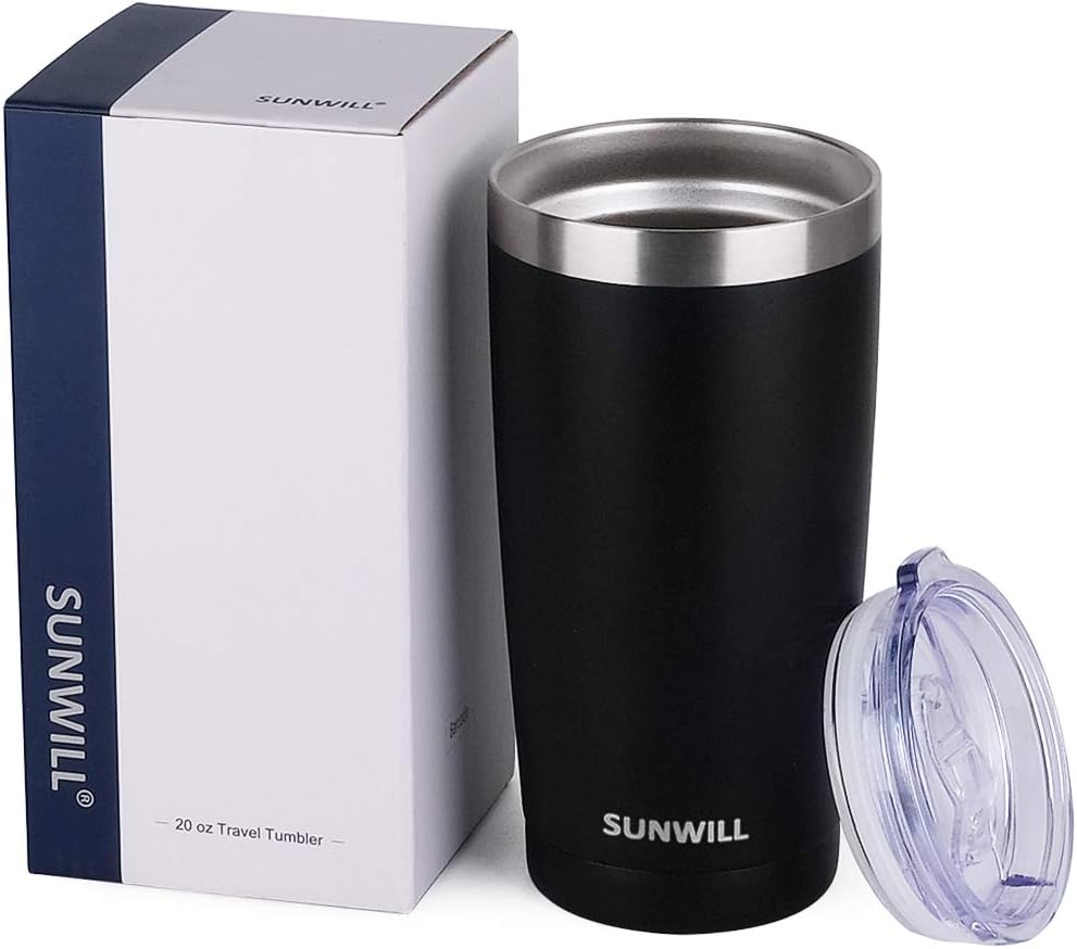 Travel Coffee Tumbler 20 oz, Insulated Mug with Lid, Stainless Steel Cup for Outdoor, Powder Coated Navy