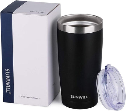 Travel Coffee Tumbler 20 oz, Insulated Mug with Lid, Stainless Steel Cup for Outdoor, Powder Coated Navy