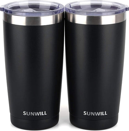 Travel Coffee Tumbler 20 oz, Insulated Mug with Lid, Stainless Steel Cup for Outdoor, Powder Coated Navy