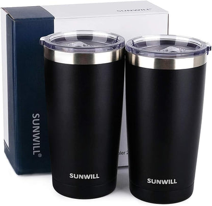 Travel Coffee Tumbler 20 oz, Insulated Mug with Lid, Stainless Steel Cup for Outdoor, Powder Coated Navy