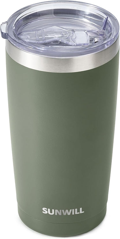 Travel Coffee Tumbler 20 oz, Insulated Mug with Lid, Stainless Steel Cup for Outdoor, Powder Coated Navy