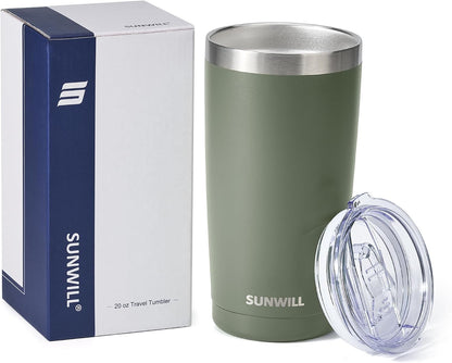 Travel Coffee Tumbler 20 oz, Insulated Mug with Lid, Stainless Steel Cup for Outdoor, Powder Coated Navy