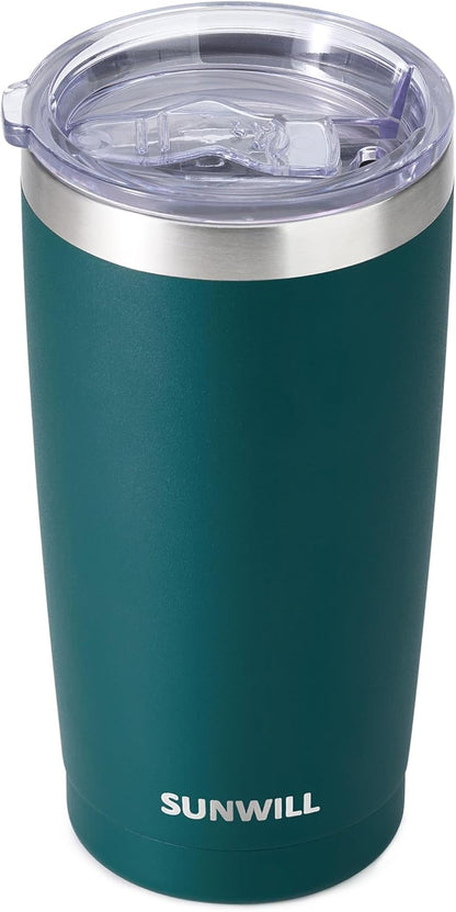 Travel Coffee Tumbler 20 oz, Insulated Mug with Lid, Stainless Steel Cup for Outdoor, Powder Coated Navy