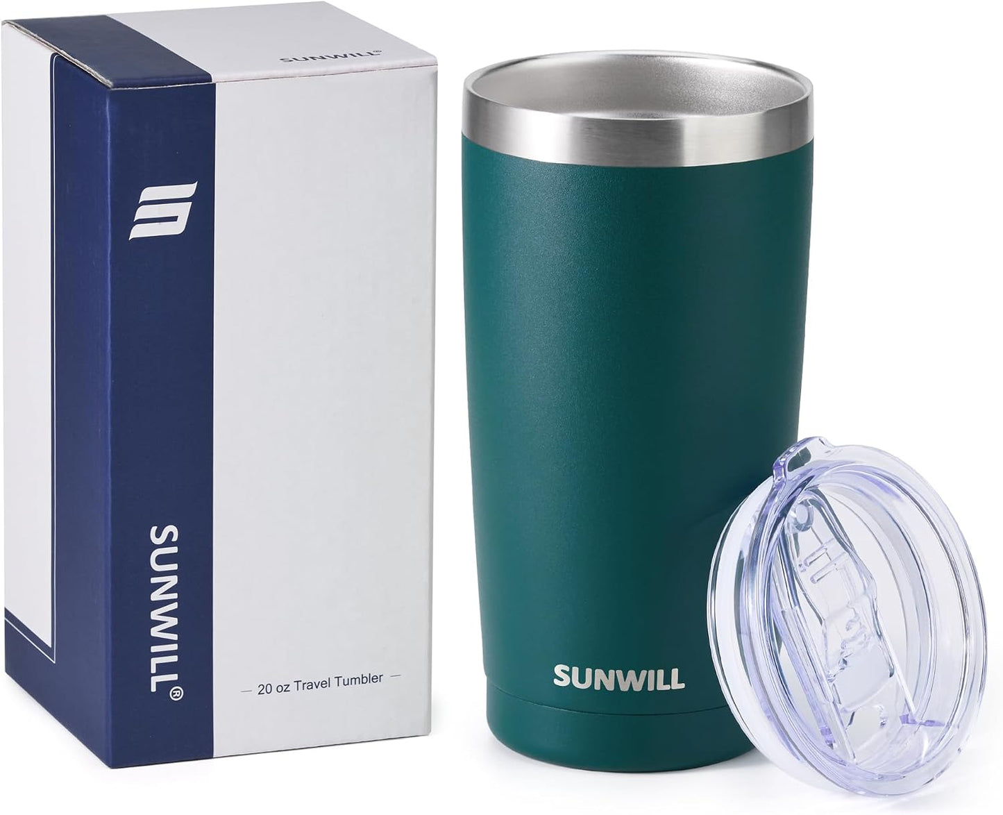 Travel Coffee Tumbler 20 oz, Insulated Mug with Lid, Stainless Steel Cup for Outdoor, Powder Coated Navy