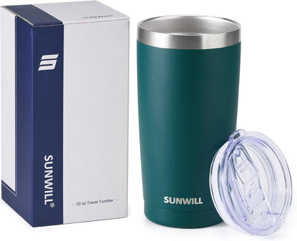 Travel Coffee Tumbler 20 oz, Insulated Mug with Lid, Stainless Steel Cup for Outdoor, Powder Coated Navy