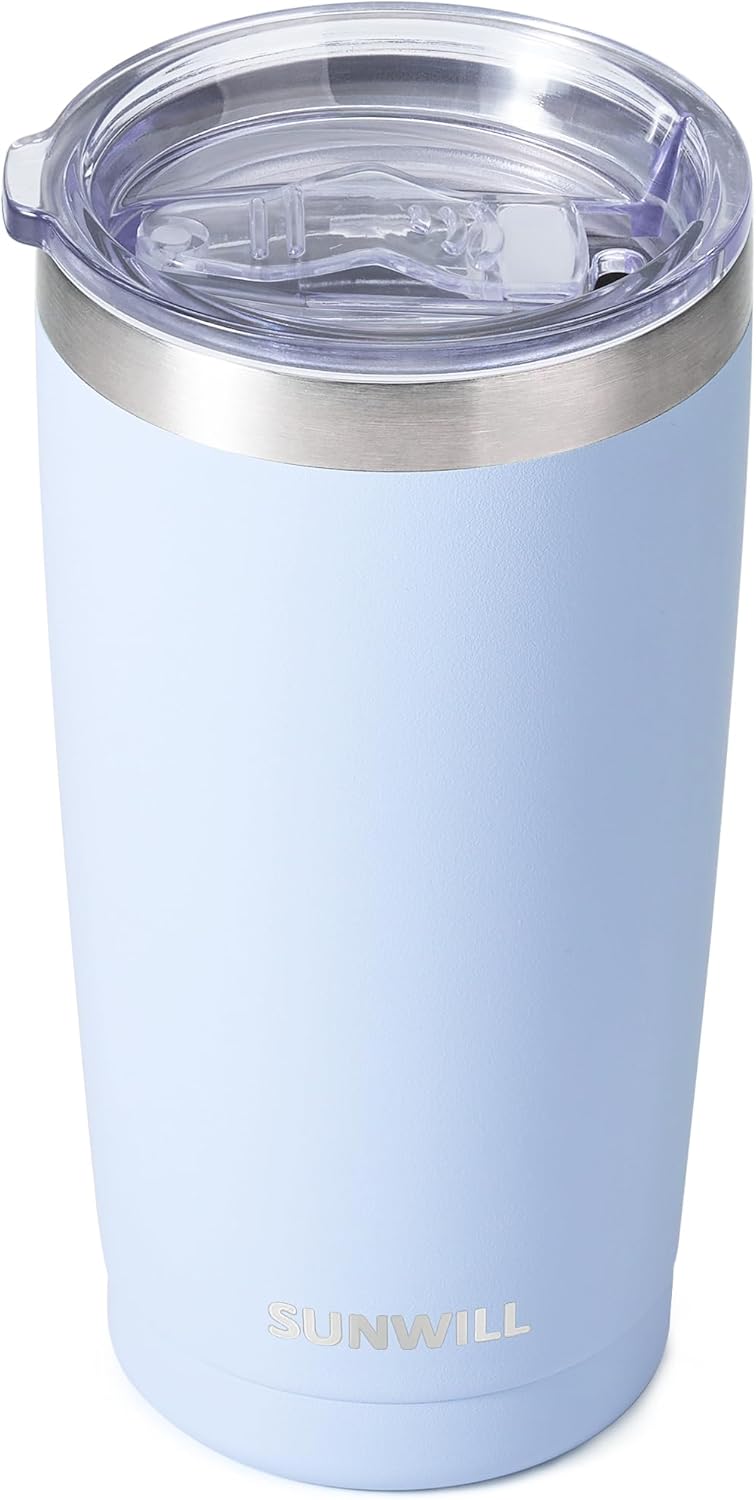 Travel Coffee Tumbler 20 oz, Insulated Mug with Lid, Stainless Steel Cup for Outdoor, Powder Coated Navy
