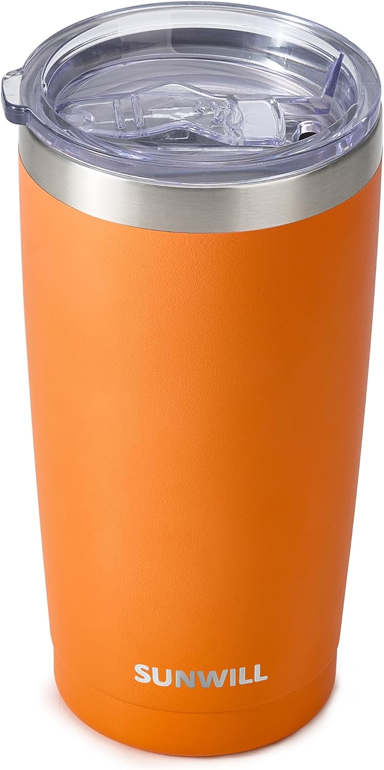 Travel Coffee Tumbler 20 oz, Insulated Mug with Lid, Stainless Steel Cup for Outdoor, Powder Coated Navy