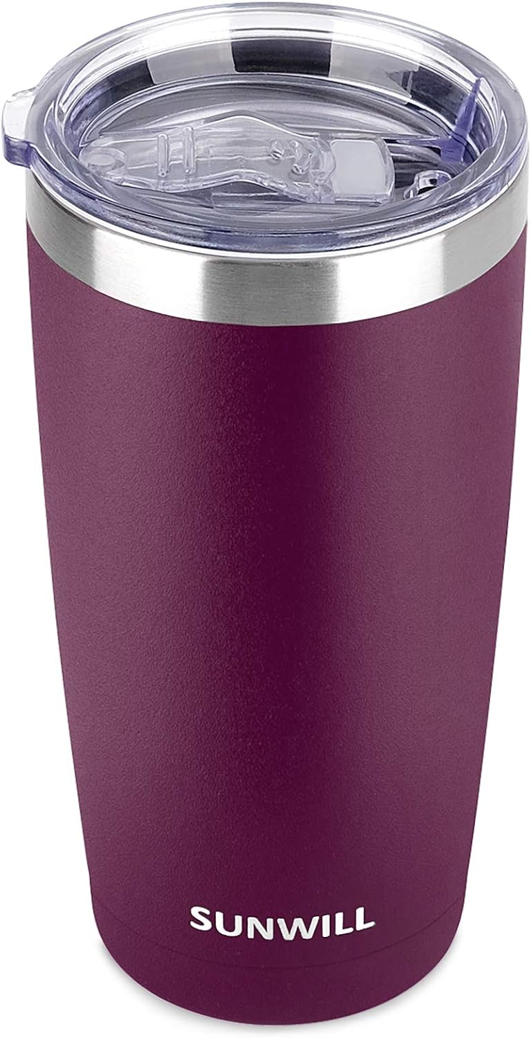 Travel Coffee Tumbler 20 oz, Insulated Mug with Lid, Stainless Steel Cup for Outdoor, Powder Coated Navy
