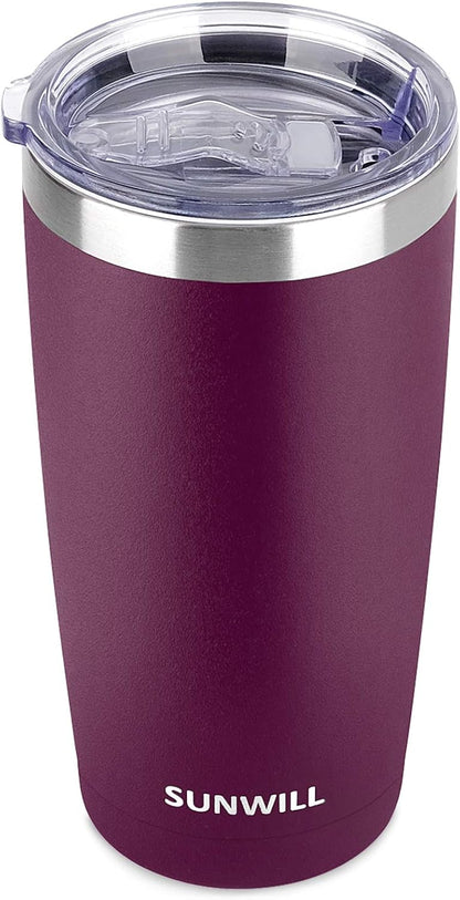 Travel Coffee Tumbler 20 oz, Insulated Mug with Lid, Stainless Steel Cup for Outdoor, Powder Coated Navy
