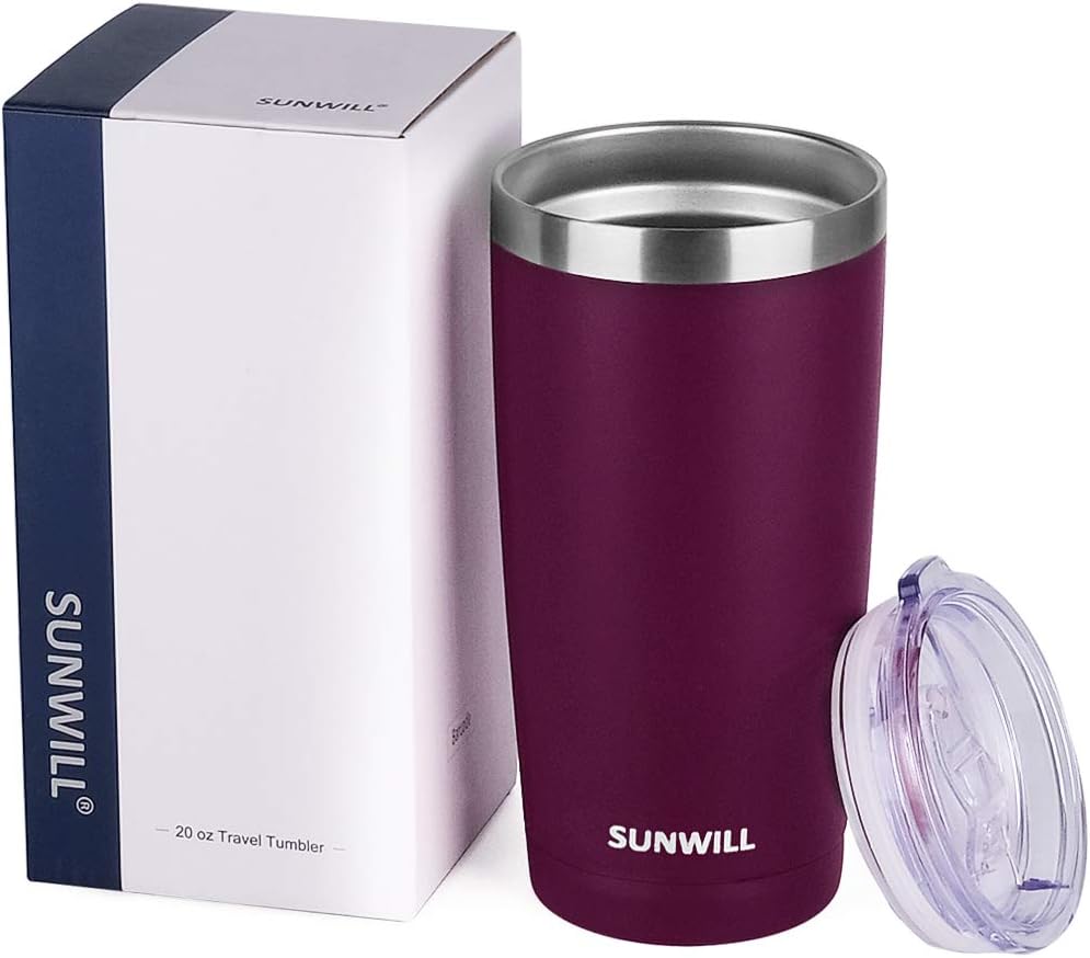 Travel Coffee Tumbler 20 oz, Insulated Mug with Lid, Stainless Steel Cup for Outdoor, Powder Coated Navy
