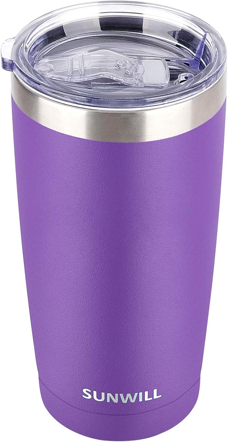 Travel Coffee Tumbler 20 oz, Insulated Mug with Lid, Stainless Steel Cup for Outdoor, Powder Coated Navy