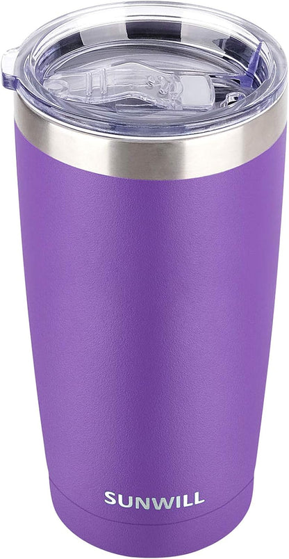Travel Coffee Tumbler 20 oz, Insulated Mug with Lid, Stainless Steel Cup for Outdoor, Powder Coated Navy
