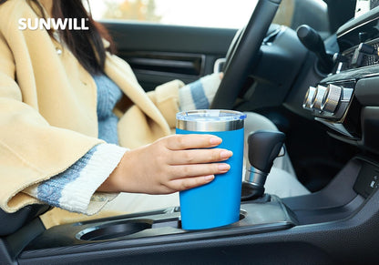 Travel Coffee Tumbler 20 oz, Insulated Mug with Lid, Stainless Steel Cup for Outdoor, Powder Coated Navy