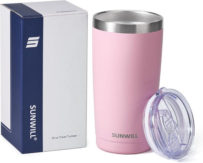 Travel Coffee Tumbler 20 oz, Insulated Mug with Lid, Stainless Steel Cup for Outdoor, Powder Coated Navy