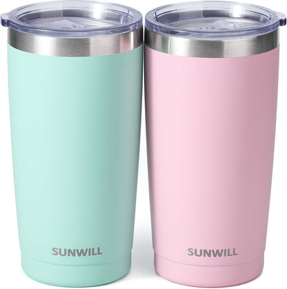 Travel Coffee Tumbler 20 oz, Insulated Mug with Lid, Stainless Steel Cup for Outdoor, Powder Coated Navy