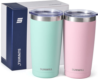 Travel Coffee Tumbler 20 oz, Insulated Mug with Lid, Stainless Steel Cup for Outdoor, Powder Coated Navy