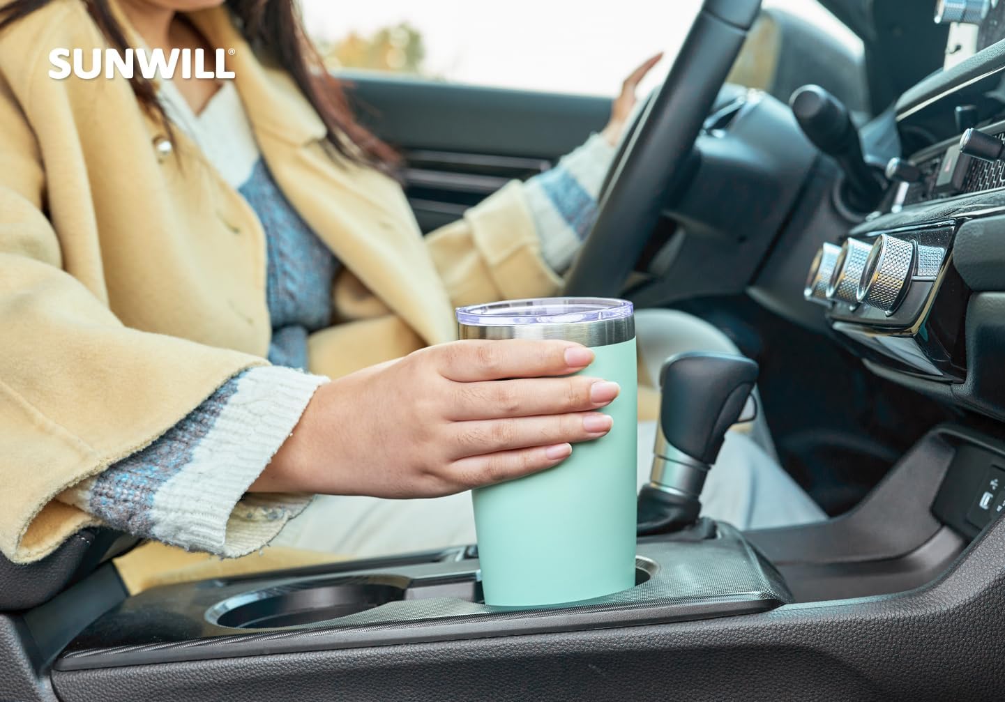 Travel Coffee Tumbler 20 oz, Insulated Mug with Lid, Stainless Steel Cup for Outdoor, Powder Coated Navy