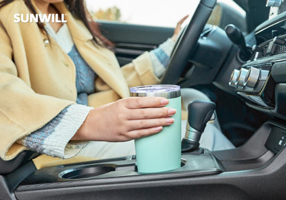 Travel Coffee Tumbler 20 oz, Insulated Mug with Lid, Stainless Steel Cup for Outdoor, Powder Coated Navy
