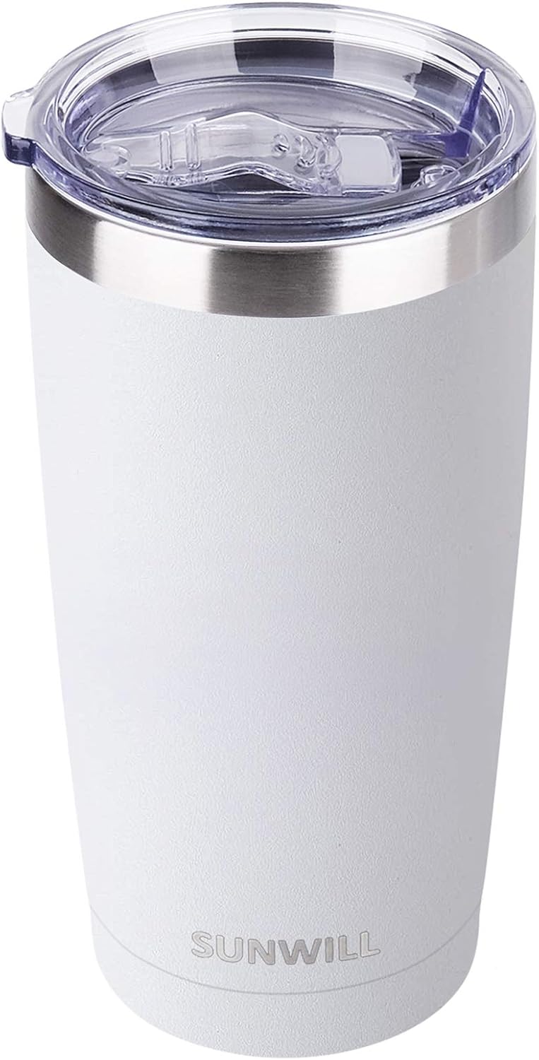 Travel Coffee Tumbler 20 oz, Insulated Mug with Lid, Stainless Steel Cup for Outdoor, Powder Coated Navy