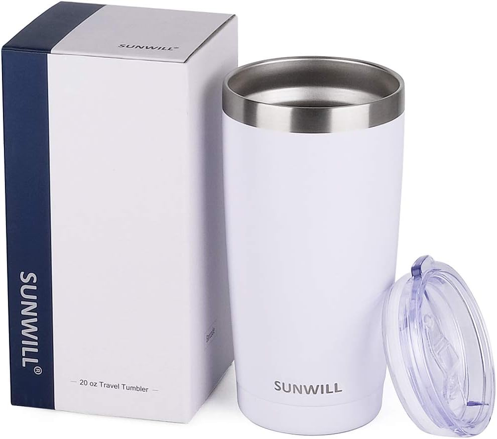 Travel Coffee Tumbler 20 oz, Insulated Mug with Lid, Stainless Steel Cup for Outdoor, Powder Coated Navy