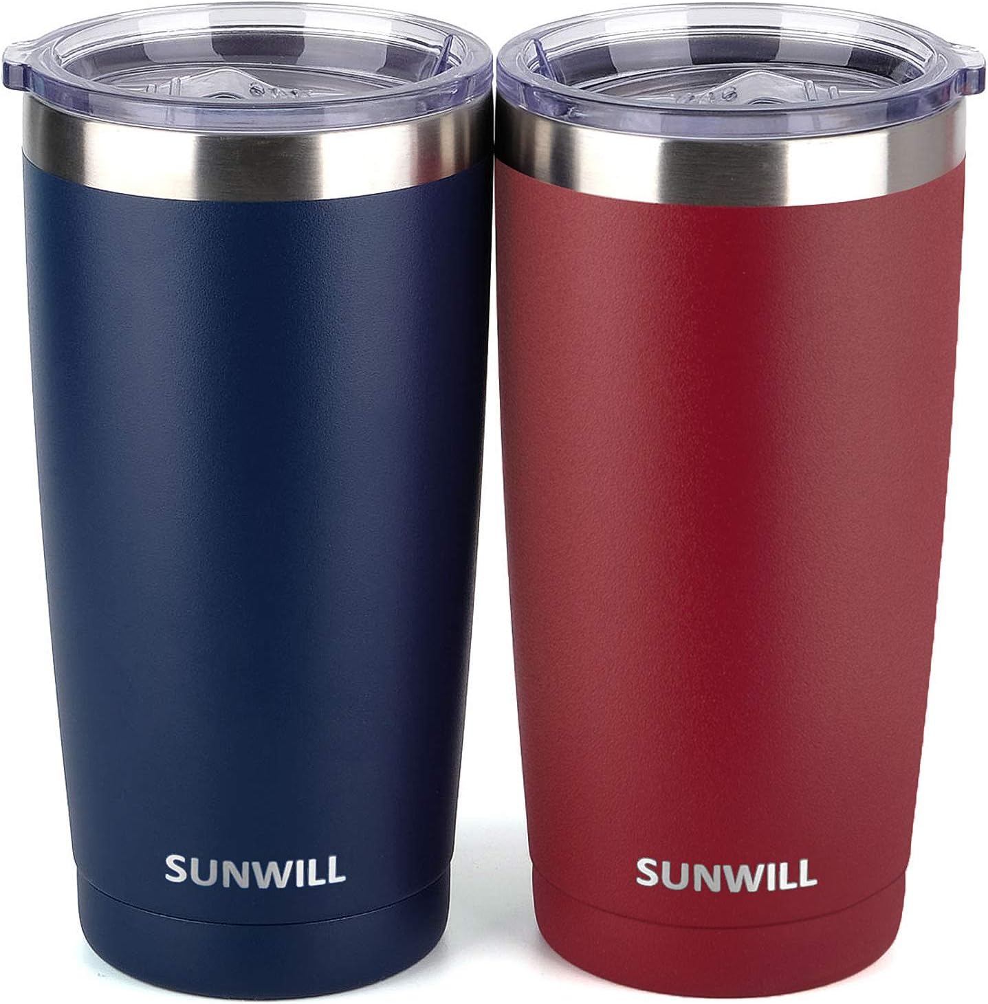 Travel Coffee Tumbler 20 oz, Insulated Mug with Lid, Stainless Steel Cup for Outdoor, Powder Coated Navy