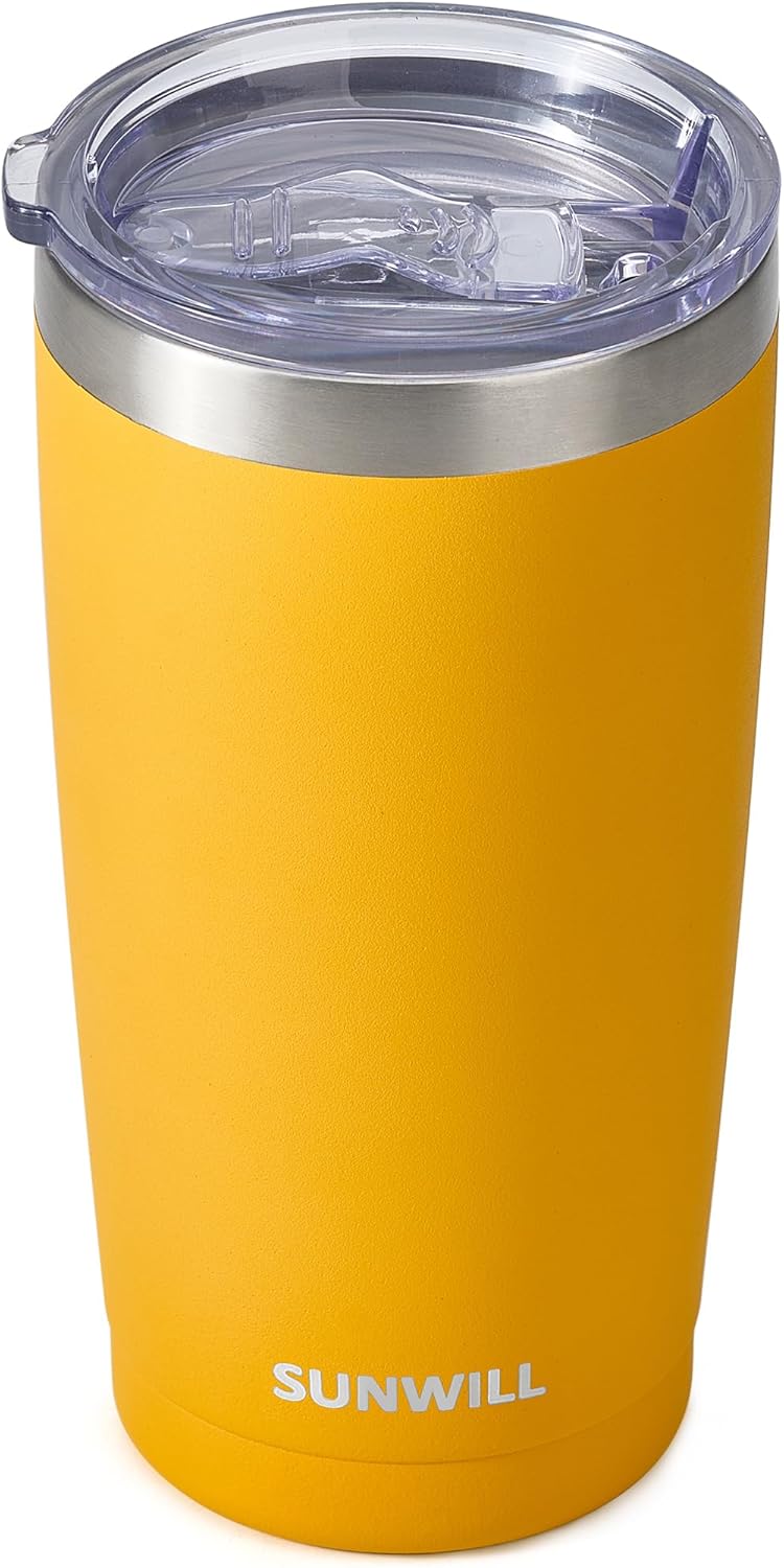 Travel Coffee Tumbler 20 oz, Insulated Mug with Lid, Stainless Steel Cup for Outdoor, Powder Coated Navy