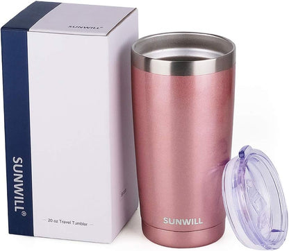 Travel Coffee Tumbler 20 oz, Insulated Mug with Lid, Stainless Steel Cup for Outdoor, Powder Coated Navy