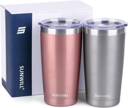 Travel Coffee Tumbler 20 oz, Insulated Mug with Lid, Stainless Steel Cup for Outdoor, Powder Coated Navy